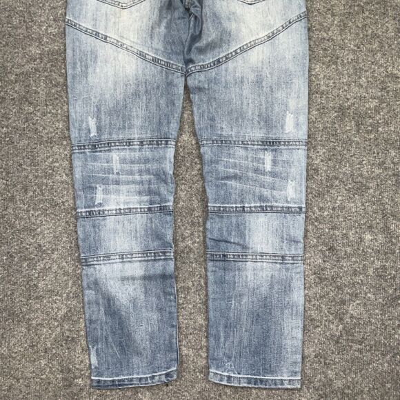 CJ BLACK Premium Jeans Mens Size 28 Blue Denim Skinny Flex Zipper Accents Moto - Picture 11 of 13